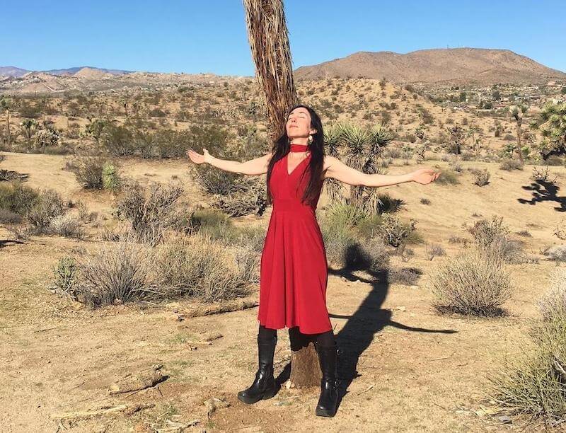 Deborah Eden Tull in movement at Joshua Tree National Park